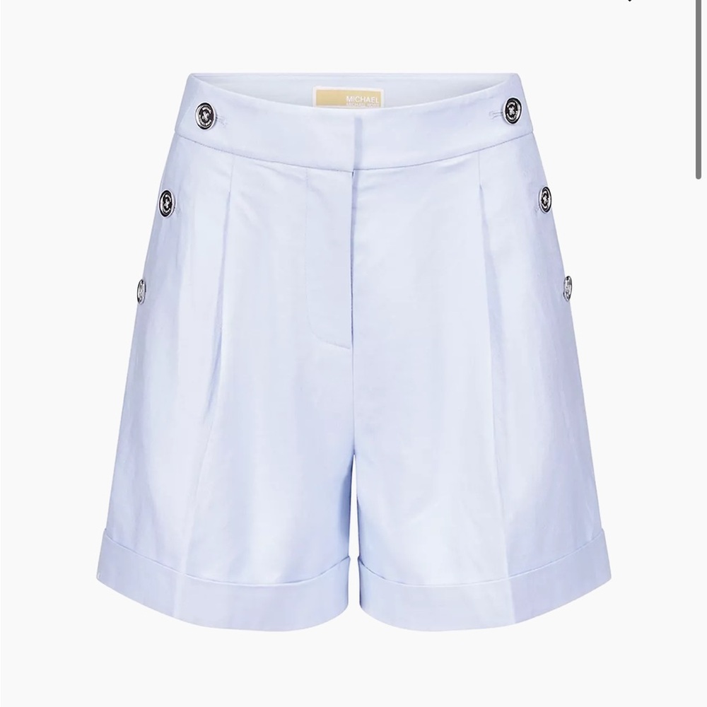 Michael Kors Linen Pleated Tailored Sailor Short